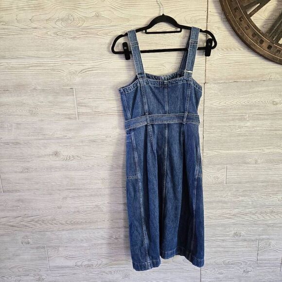 Levi's Calla Short Dress Denim Adjustable Womens SZ S 90s Inspired - Picture 4 of 9